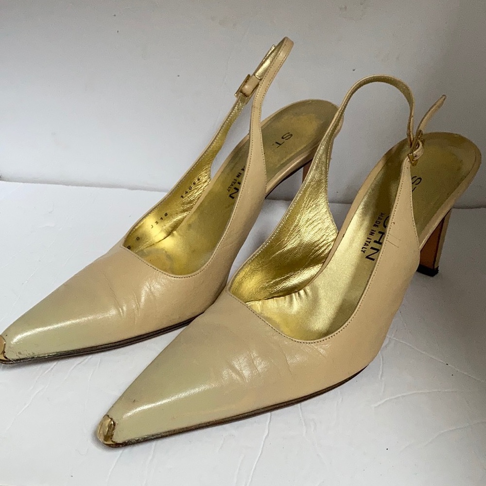 St. John Cream Slingback Heels